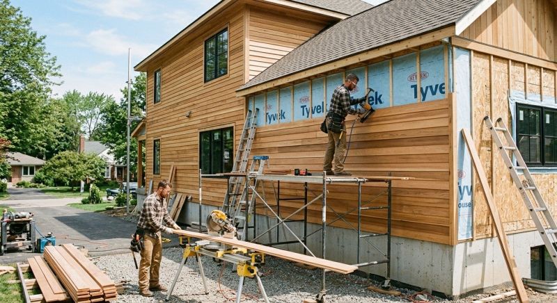 Faux Wood Siding Installation in Darien, CT
