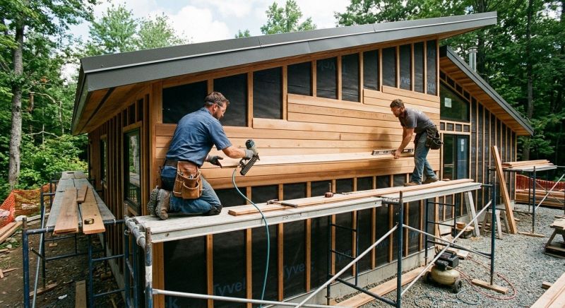 Wood Cladding Installation in Huntington, NY